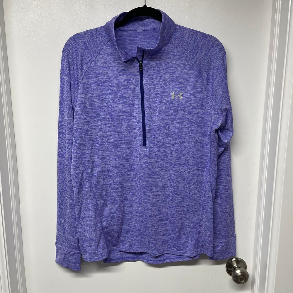 Under Armour Womens Loose Fit Heat Gear Half Zip Pullover Extra Large Purple